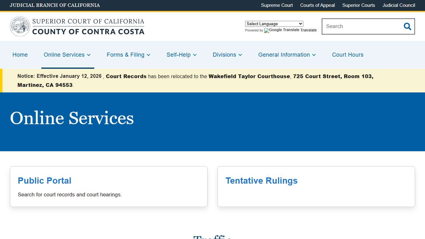 Online Services Superior Court of California County of Contra Costa